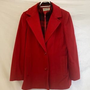 J.G.Hook Vintage 100% REAL WOOL women red pea coat